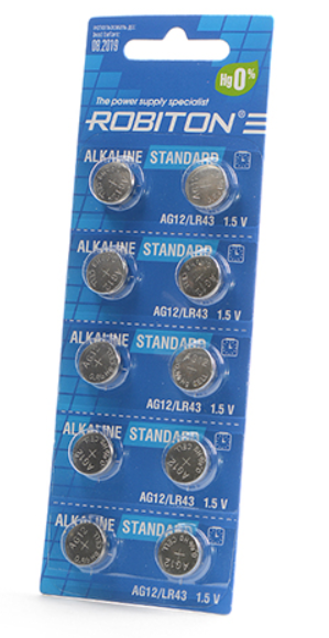 Элемент питания ROBITON STANDARD AG12 BL5 (кратно 5)