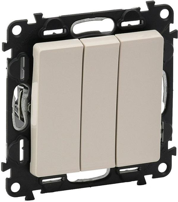 Legrand  Valena  LIFE  Слоновая Кость Выключатель 3-клавишный 10А 250В винтовые зажимы скрытая установка IP20 / 752503