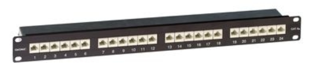 Патч-панель экранированная 19", 1U, CAT6A RJ45, LSA, 24 порта"