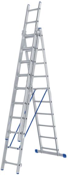 Лестница Сибртех 3-секционная алюминиевая 3*10 ступеней 284/475/645   Pоссия 97820