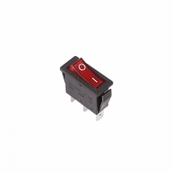 Выключатель клавишный 250V 15А (3с) ON-OFF красный  с подсветкой (RWB-404, SC-791, IRS-101-1C)  REXANT 36-2210