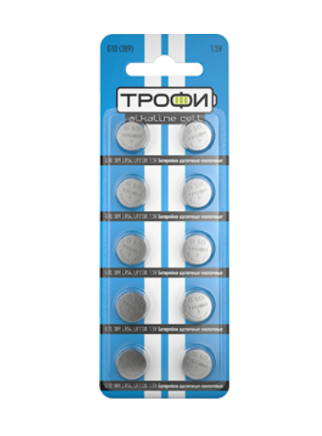 Элемент питания ТРОФИ G10 (389) LR1130 (кратно 10)