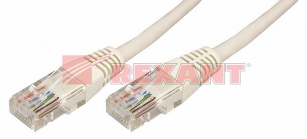 Патч-корд  UTP 5e кат. литой  3М  СЕРЫЙ  REXANT 18-1006