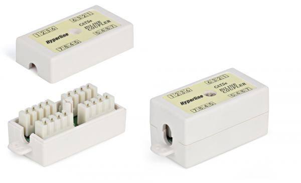 Hyperline CA-IDC-C5e-WH Проходной адаптер (coupler), Dual IDC, категория 5e, 4 пары