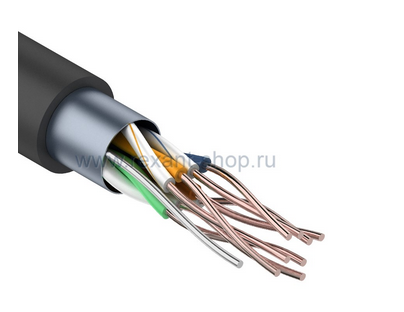 FTP 4PR 24AWG, CAT5e наружный (OUTDOOR) (бухта 305м) (в коробке) кабель  REXANT 01-0146-1