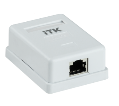 Настенная информационная розетка ITK RJ45 категория 5E FTP 1-порт