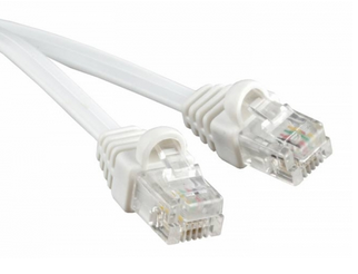 Патч-корд телефонный, molded (литой), 1 м, белый Hyperline PCM-RJ12-RJ12-1M-WH