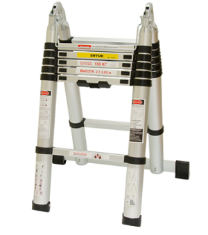 Лестница-стремянка 2*6 ступеней телескопическая 2,1/3,85м // SHTOK