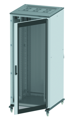 DKC R5IT2461GS Напольный шкаф 24U Ш600хГ1000 передняя дверь стекло,задняя глухая дверь, крыша укомплектована вводом и заглушками