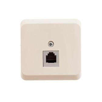 Schneider Electric  ЭТЮД  Крем  Розетка телефонная RJ11 открытая установка TELA-001k