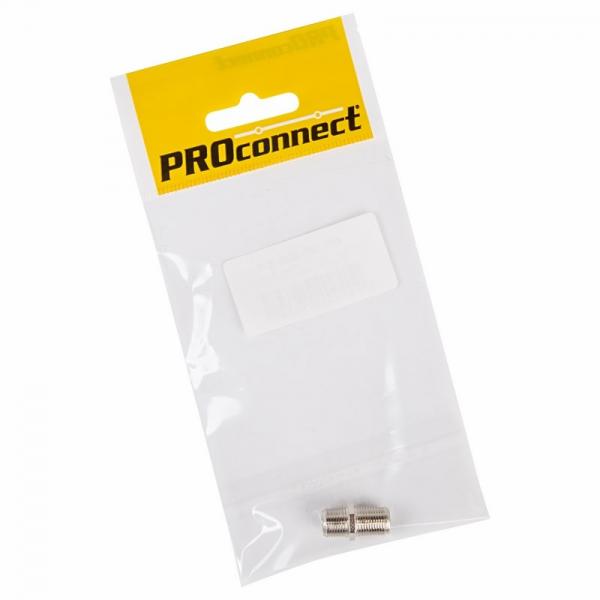 Переходник F-гнездо - F-гнездо  "Бочка"  без кольца  PROCONNECT (ПАКЕТ БОБ) Розничная упаковка 1 шт 05-4201-6-7