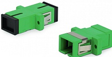 Hyperline FA-P11Z-SC/SC-N/BK-GN Оптический проходной адаптер SC-SC, SM, simplex, корпус пластиковый, зеленый, черные колпачки