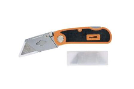 Нож Sparta 18 мм, складной, пластиковая двухкомпонентная рукоятка ,сменное трапециевидное лезвие,+5 лезвия