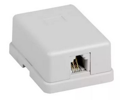 Розетка настенная RJ12 6P4C, категория 3, UTP, 1-порт, белая ITK