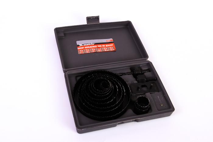 Набор кольцевых пил по дереву MATRIX, 19-127 мм, 12 предметов