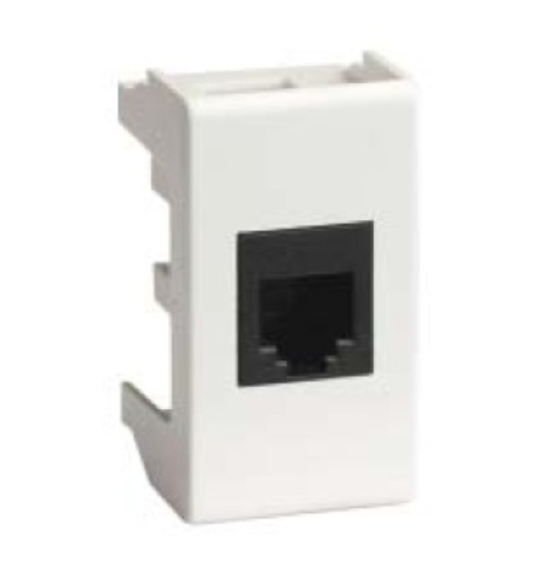 Компьютерная розетка RJ45 категория 6 (8P8C, Hyperline, Dual IDC: 110&Krone) Viva, белая, 1модуль