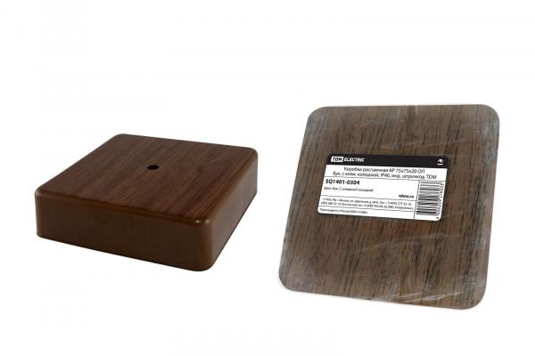 Коробка распаячная КР 75х75х20 ОП бук, с клем. колодкой, IP40, инд. штрихкод  TDM