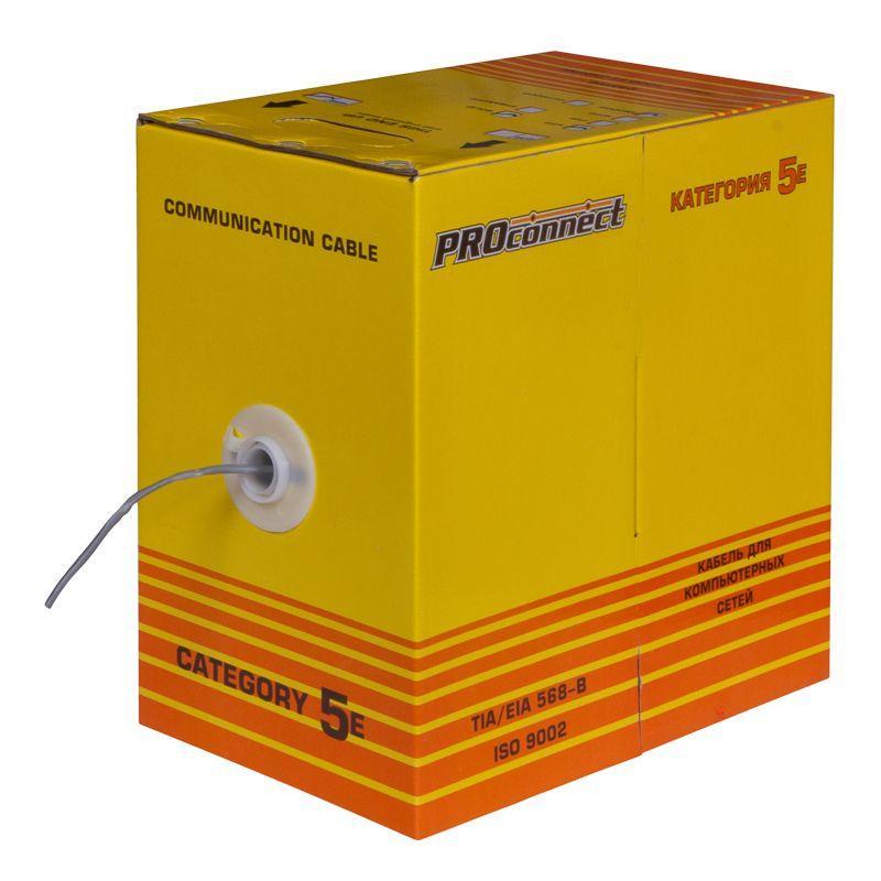 Кабель витая пара U/UTP 4х2х24AWG кат.5е медь сер. 305м сер. (м) PROCONNECT 01-0052