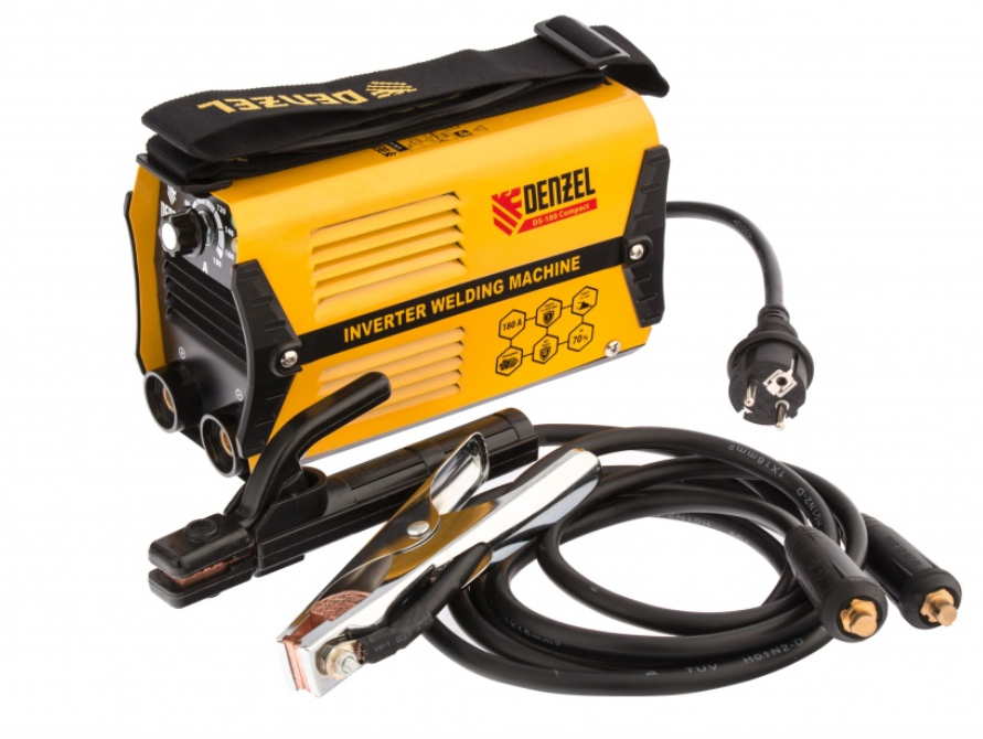 Сварочный аппарат DS-180 Compact инвертор. дуговой сварки , 180 А, ПВ 70%, диаметр электрода 1,6-4 мм// DENZEL 94372