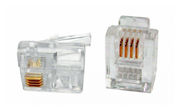 Телефонный разъем RJ-12(6P4C) (3 µ"/ 3 микродюйма) (100 штук) Hyperline PLUG-6P4C-P-C2-100