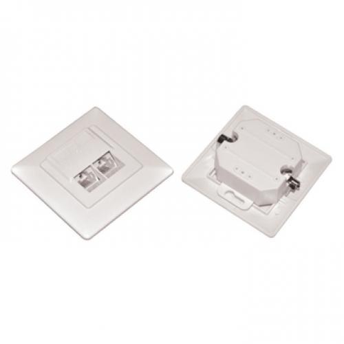 Розетка компьютерная 2-местная IEK для внутреннего монтажа RJ45 (8P8C), кат.5E UTP, IDC Dual, белая