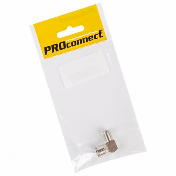 Переходник антенный, (гнездо F - гнездо TV), угловой (1шт.) (пакет)  PROconnect 05-4312-4-7