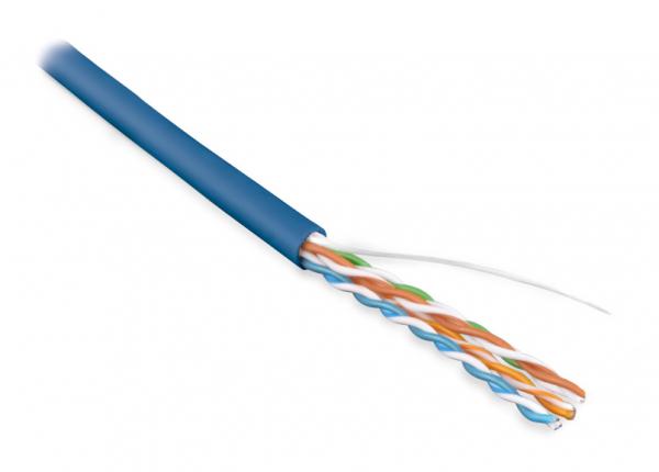Hyperline UUTP4-C5E-S24-IN-LSZH-BL-100 (100 м) Кабель витая пара, неэкран. U/UTP, категория 5e, 4 пары (24 AWG), одножильный (solid), LSZH, нг(С)-HF, -20°C – +75°C, синий - гарантия: 15 лет компонентная, 25 лет системная
