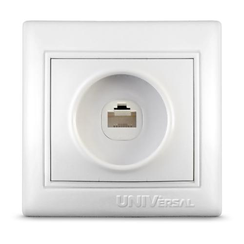 UNIVersal  Севиль  Белый  Розетка телефонная скрытая установка С0034