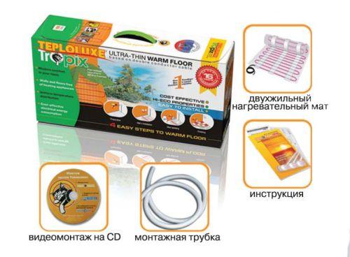 Теплолюкс Комплект теплых полов  TROPIX  MНH-1280-8,00 без регулятора (двужильный мат, 8,0 кв.м, 1280 Вт) под плитку