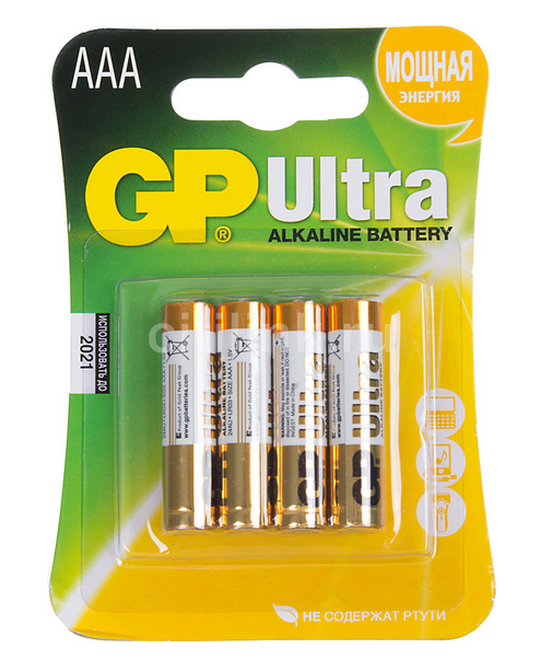Элемент питания GP 24AU /LR03 BP4 Ultra (кратно 4)
