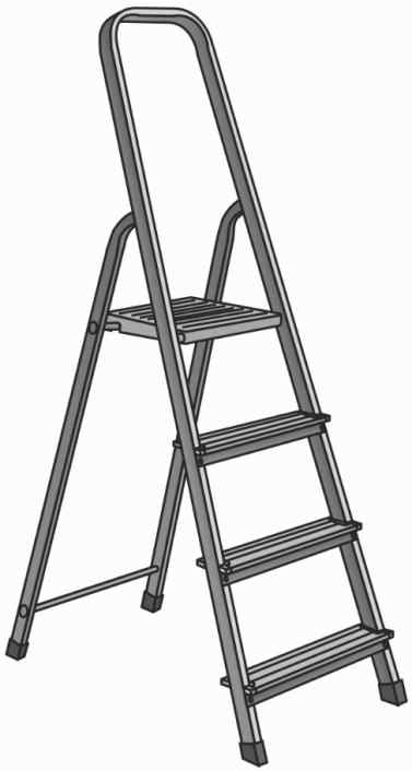Стремянка  4 ст., алюм. 78см усил. профиль СА4, Народная TDM