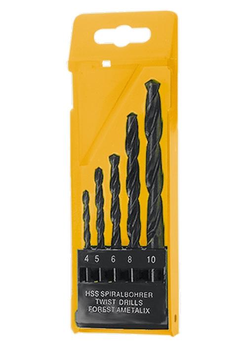 Набор сверл по металлу 4-5-6-8-10 мм, HSS, 5 шт., пластиковый бокс  SPARTA 723105
