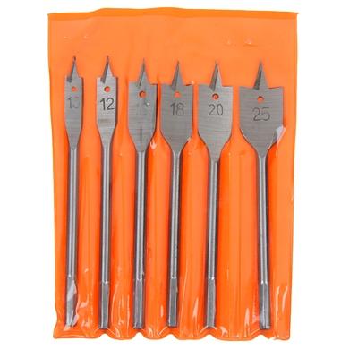 Набор сверл перовых по дереву10-12-16-18-20-25 мм, 6 предметов 6-гранный хвостовик SPARTA