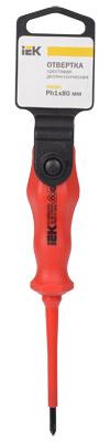 Отвертка крестовая диэлектрическая PH 0х75мм, 1000В Profi / IEK