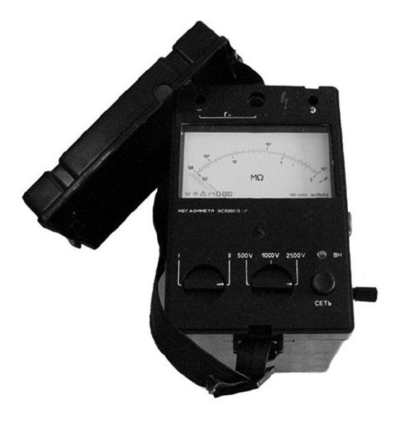 Мегаомметр ЭС 0202/1Г  (10000 МОм, U-100В/250В/500В)
