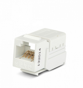 Вставка Keystone Jack RJ-45(8P8C), категория 6, 110 IDC, заделка с помощью NE-TOOL, белая Hyperline KJNE-8P8C-C6-90-WH