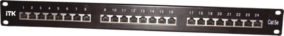 Патч-панель категория 5Е UTP, 24 порта (IDC Dual) 1U  ITK