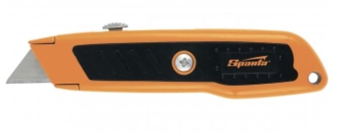 Нож Sparta 18 мм, выдвижное трапециевидное лезвие, двухкомпонентный корпус // 78978