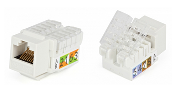 Вставка Keystone Jack RJ-45(8P8C), категория 5e, Toolless, белая Hyperline KJ2-8P8C-C5e-TLS-WH