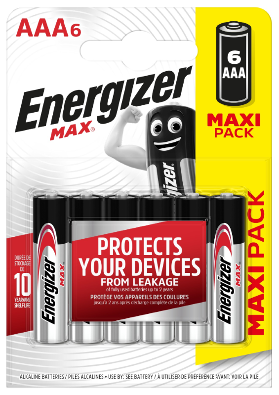 Элемент питания ENERGIZER E92 /LR03 MAX BP6 E300131700