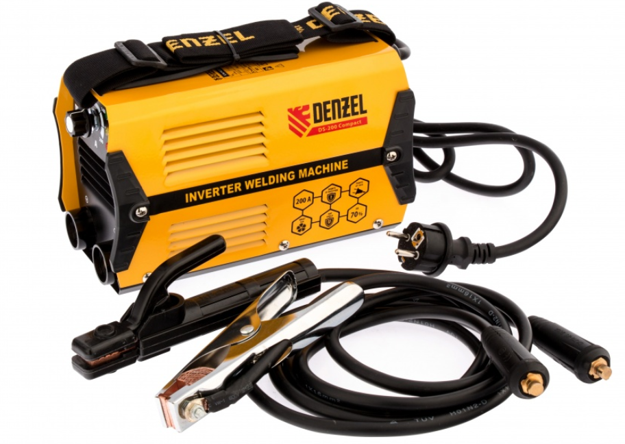 Сварочный аппарат DS-200 Compact инвертор. дуговой сварки 200 А, ПВ 70%, диаметр электрода 1,6-5 мм// DENZEL