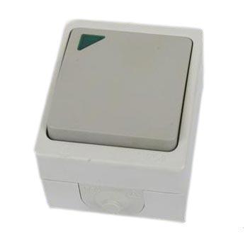 TDM  Вуокса Выключатель 1-клавишный с подсветкой. открытая установка 10А IP54 SQ1803-0004