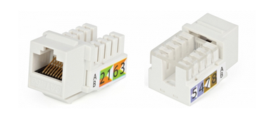 Вставка Keystone Jack RJ-45(8P8C), категория 5e, Dual IDC, белая Hyperline KJ2-8P8C-C5e-90-WH
