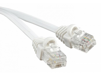 Патч-корд телефонный, molded (литой), 3 м, белый Hyperline PCM-RJ12-RJ12-3M-WH