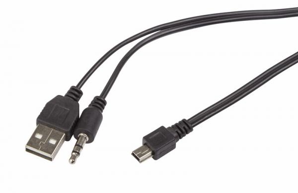 USB-AUX кабель на miniUSB для портативных  колонок 0,5м  REXANT 18-4291