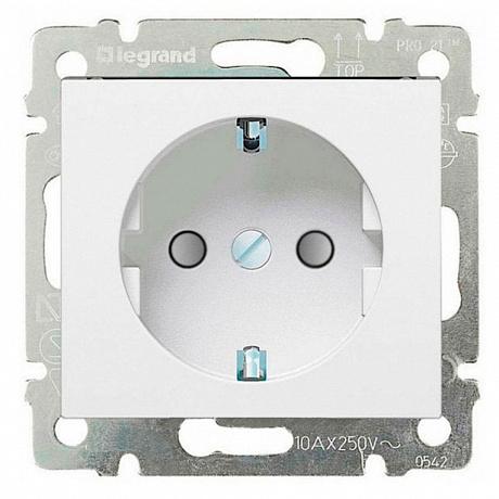 Legrand Valena  Белый Розетка 2К+З с защитными шторками, автоматические клеммы 774222