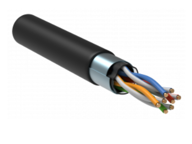 F/UTP категория 5E 4х2х24AWG solid, LDPE, 305м, черный кабель связи витая пара ITK