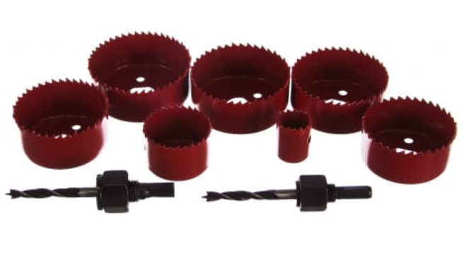 Набор коронок для дерева, 9 предметов 7шт+2 адаптера D22-67мм Энкор 19158