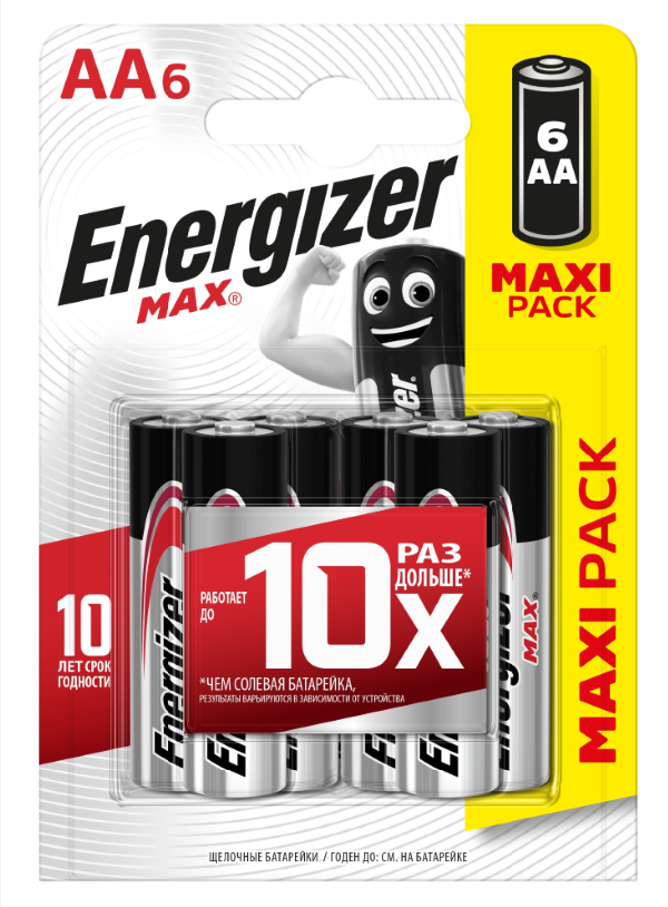 Элемент питания ENERGIZER E91/LR6 MAX BP6 E300132200