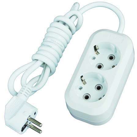 Удлинитель 2х3м с заземл. 16А IP20 Е-302 ПВС 3х1 АБС-пластик UNIVersal 9631973